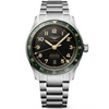 Longines Spirit Zulu Time 42mm Anthracite Dial & Green Bezel Bracelet Watch - Berry's Jewellers