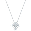 18ct White Gold Asscher Cut & Brilliant Cut Diamond Pendant