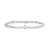 18ct White Gold Mixed Cut Diamond Fancy Line Bracelet