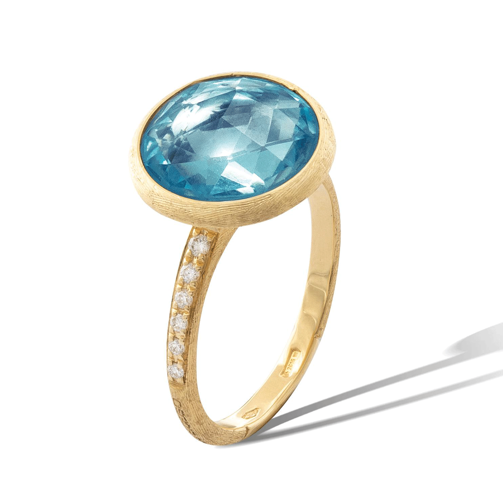 Marco Bicego 18ct Yellow Gold Jaipur Blue Topaz Medium Ring - Berry's Jewellers