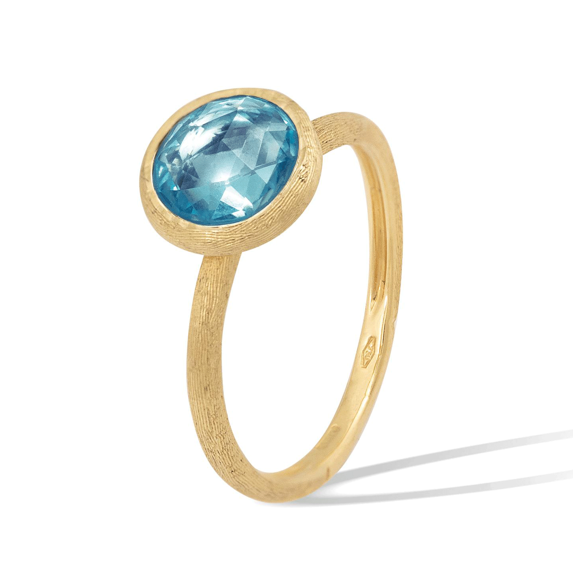 Marco Bicego 18ct Yellow Gold Jaipur Blue Topaz Small Ring - Berry's Jewellers