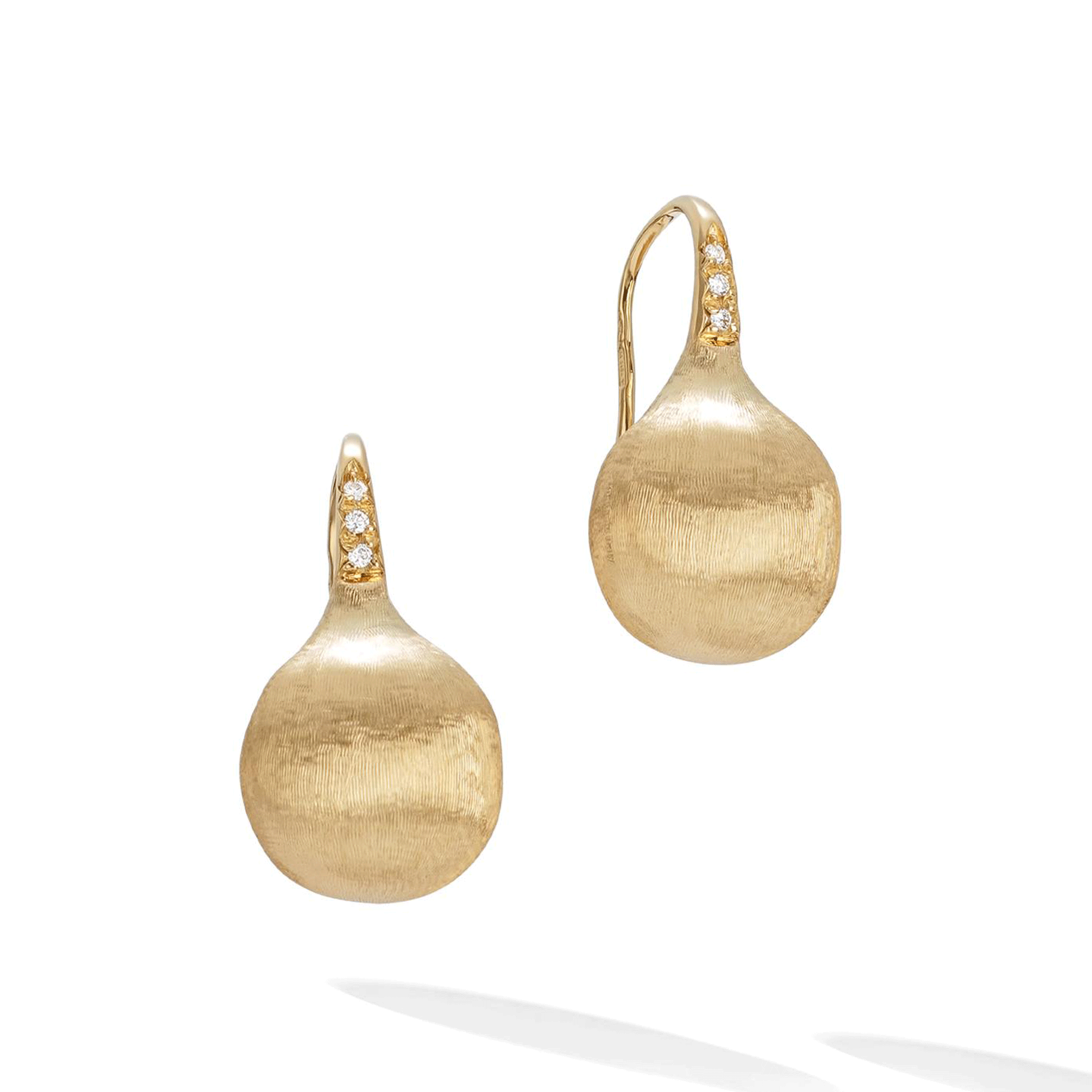 Africa 18ct Yellow Gold Diamond Set Drop Earrings