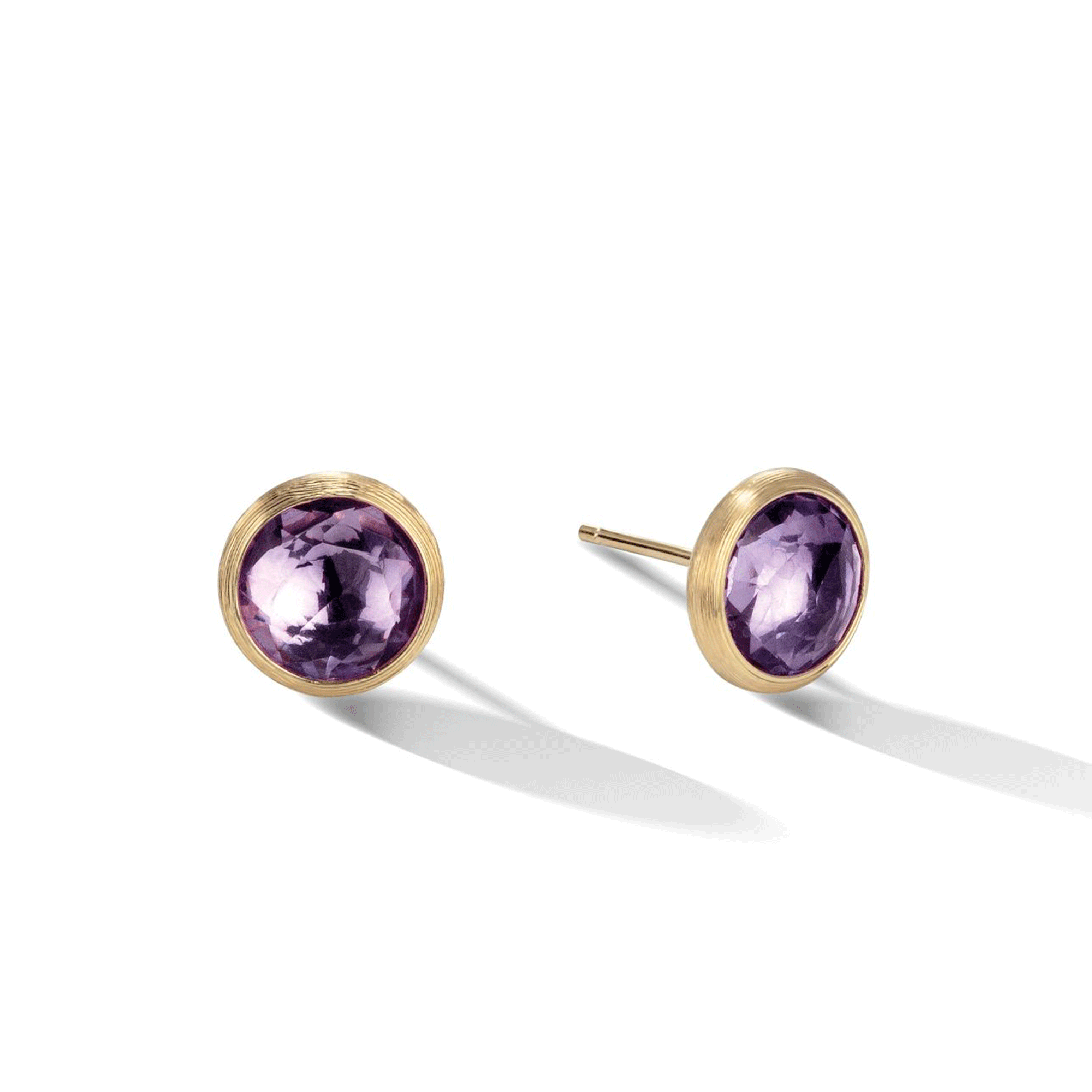 Jaipur 18ct Yellow Gold Amethyst Stud Earrings