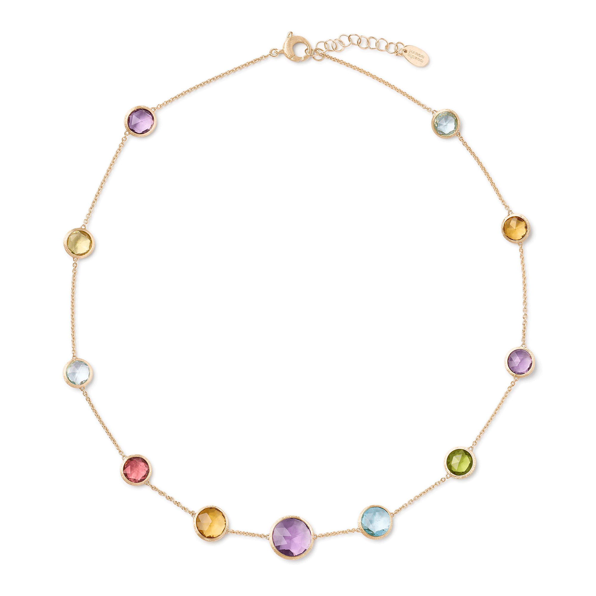 Marco Bicego Jaipur 18ct Yellow Gold Mixed Coloured Stone Necklace - Berry's Jewellers