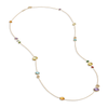 Marco Bicego Jaipur 18ct Yellow Gold Multicoloured Stone Long Necklace - Berry's Jewellers