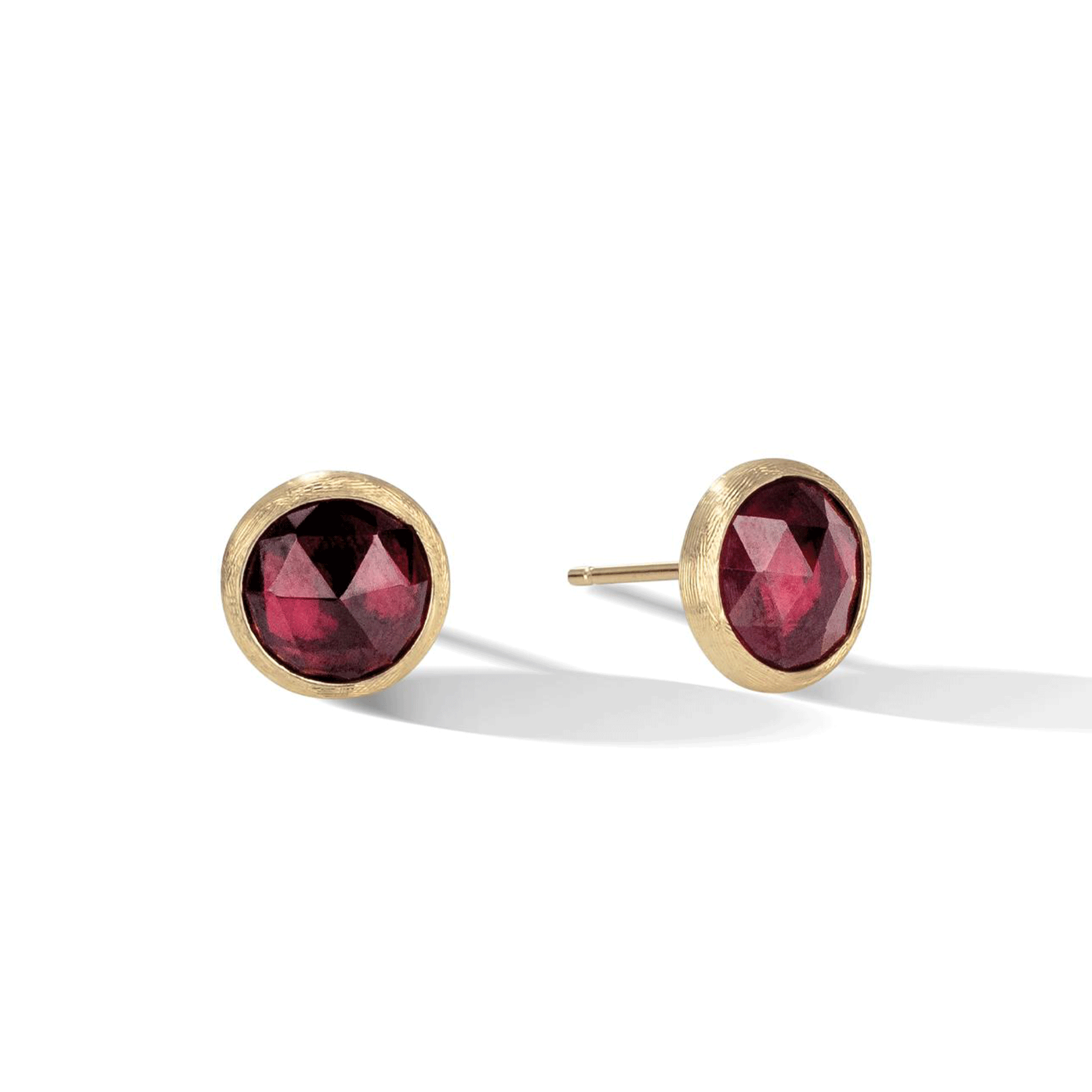 Jaipur 18ct Yellow Gold Red Garnet Stud Earrings