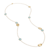 Marco Bicego Lunaria 18ct Yellow Gold Opaque Faceted Aquamarine Long Necklace - Berry's Jewellers