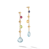 Marco Bicego Paradise 18ct Yellow Gold Multicoloured Long Drop Earrings - Berry's Jewellers