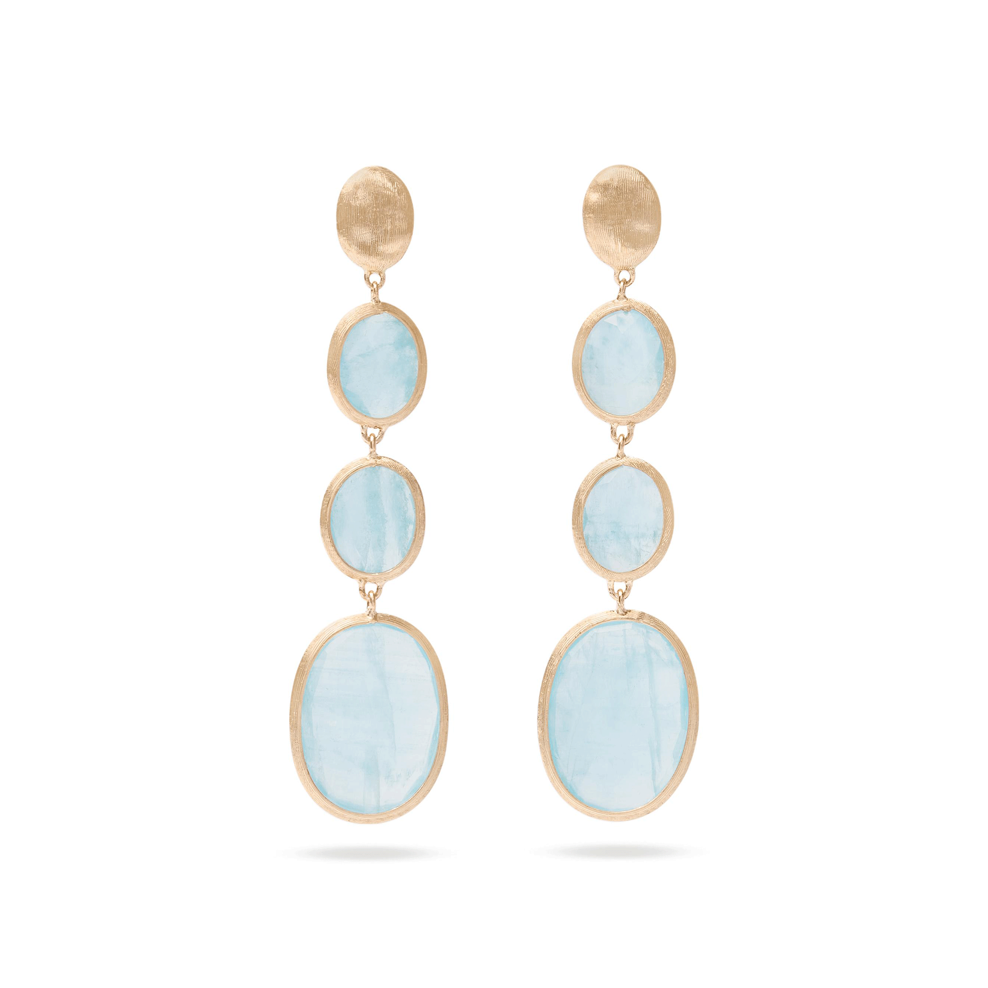 Siviglia 18ct Yellow Gold Aquamarine Drop Earrings