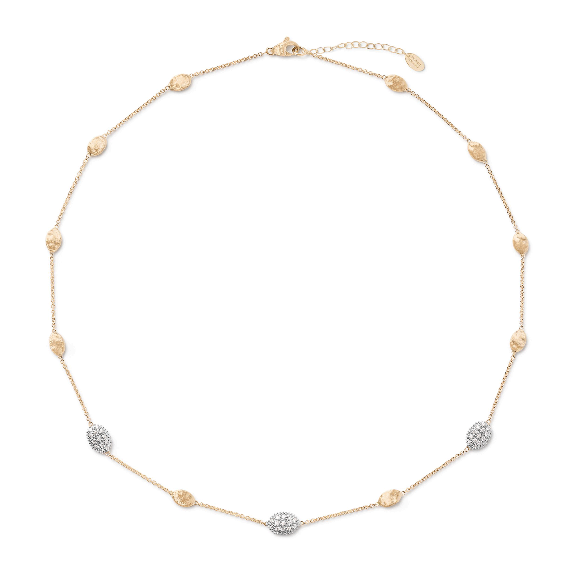 Siviglia 18ct Yellow Gold Pave Diamond Set Necklace