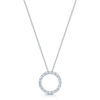 18ct White Gold Diamond Open Circle Pendant