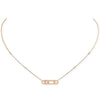 Messika Paris 18ct Pink Gold Baby Move Three Diamond Set Necklace - Berry's Jewellers