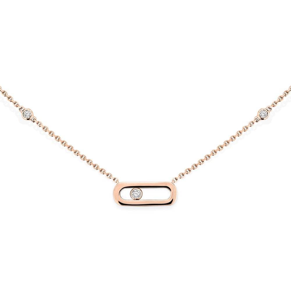 18ct Pink Gold Move Uno Diamond Necklace