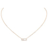 Messika Paris 18ct Pink Gold Move Uno Single Diamond And Pave Set Diamond Necklace - Berry's Jewellers