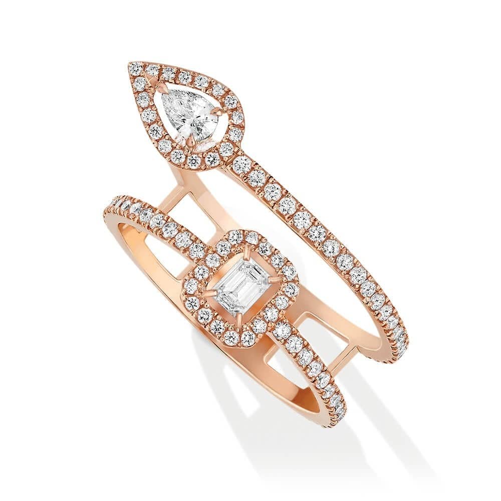 Messika Paris 18ct Pink Gold My Twin Two Row Diamond Ring - Berry's Jewellers