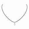 18ct White Gold Diamond Messika Cares Necklace On A Black Cord