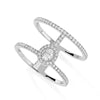 Messika Paris 18ct White Gold Glam'Azone 2 Rows Pave Set Diamond Ring - Berry's Jewellers