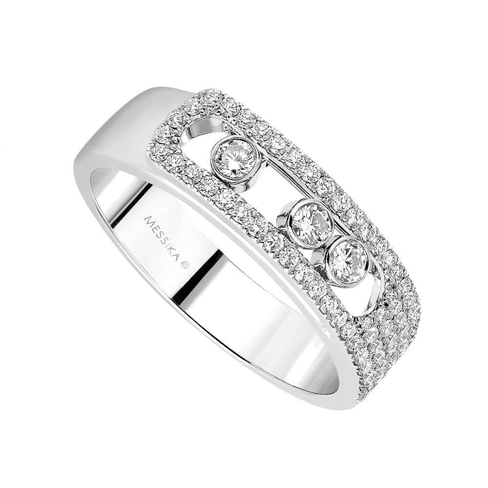 18ct White Gold Move Noa 3 Moving Diamonds Ring