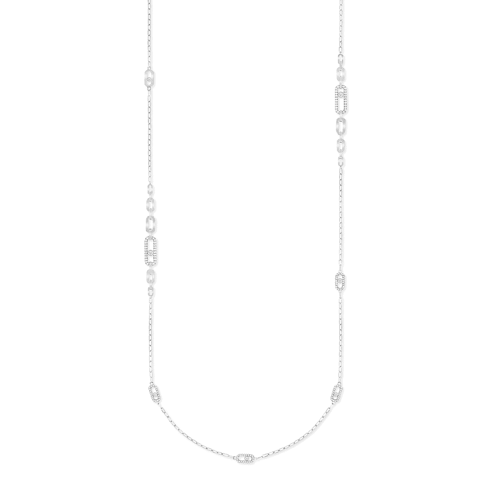 18ct White Gold Move Uno Diamond Sautoir Necklace