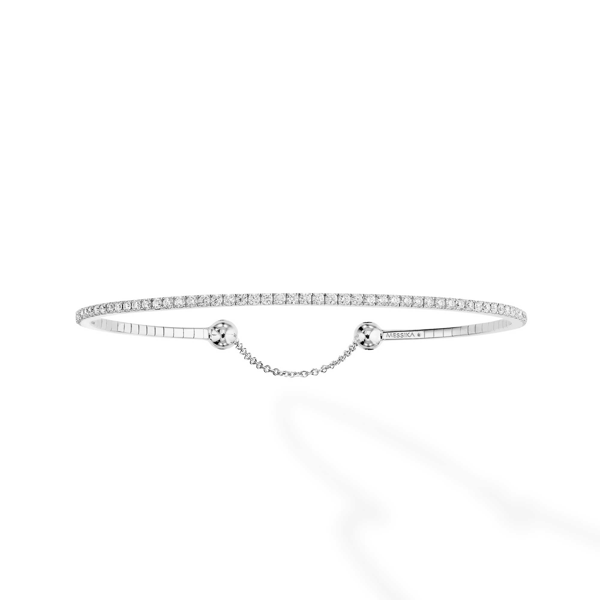 18ct White Gold Skinny Diamond Bracelet