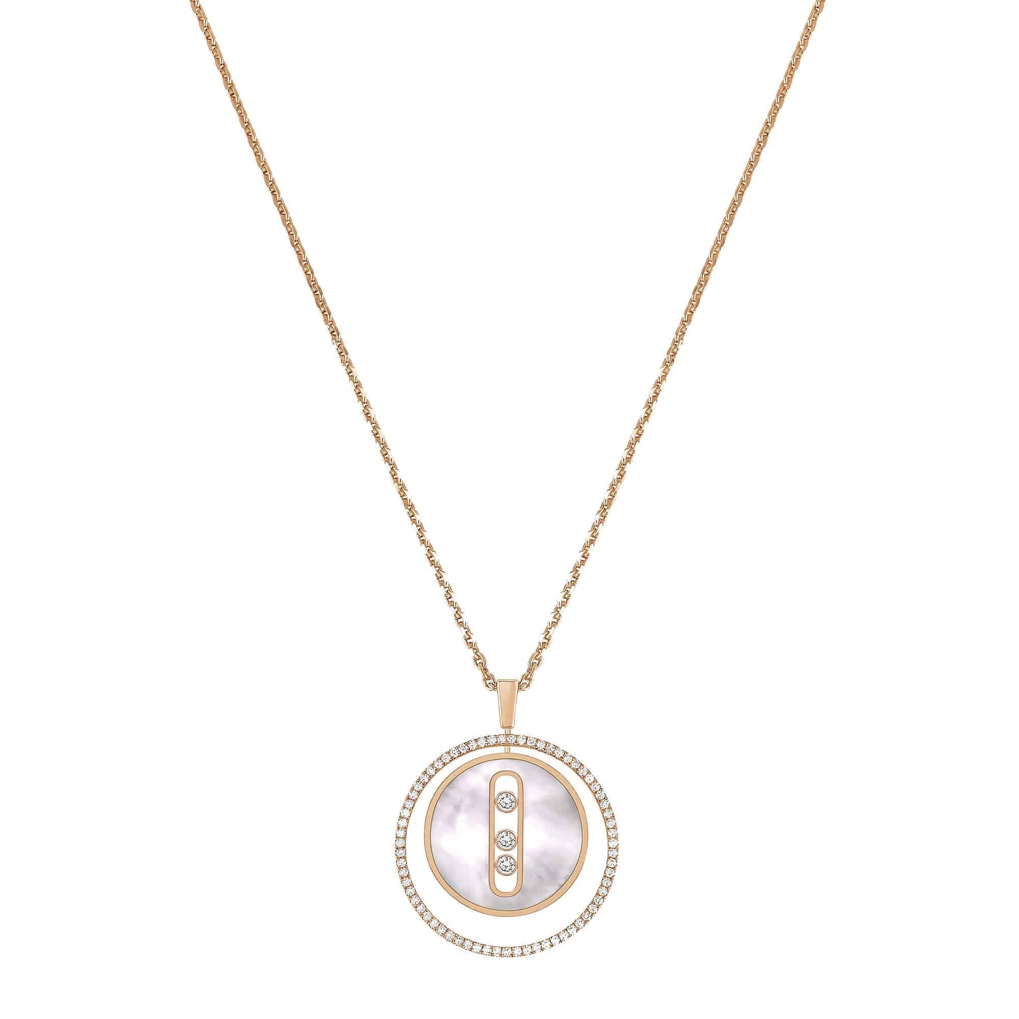 Messika Paris Lucky Move 18ct Pink Gold & White Mother Of Pearl Necklace - Berry's Jewellers