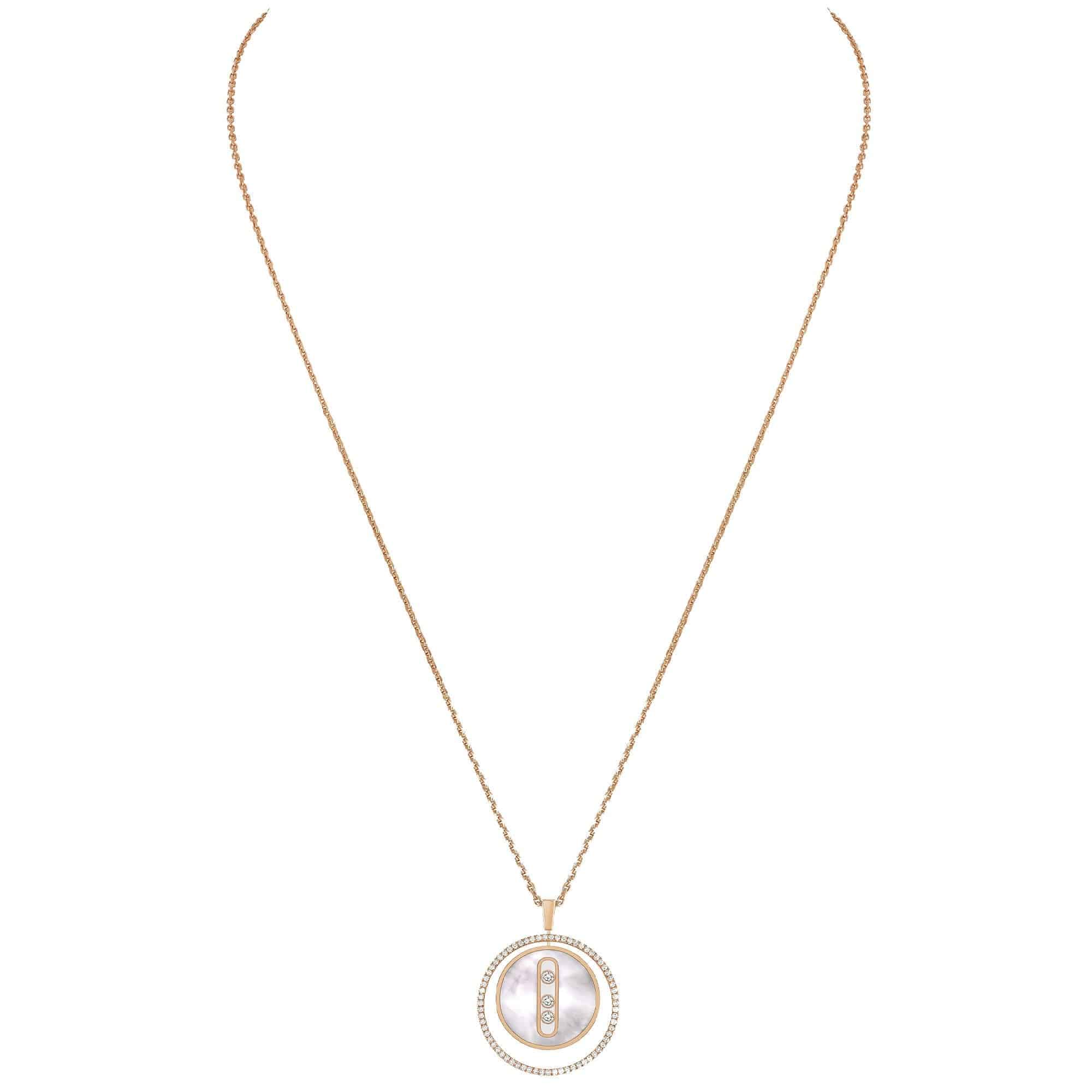 Messika Paris Lucky Move 18ct Pink Gold & White Mother Of Pearl Necklace - Berry's Jewellers