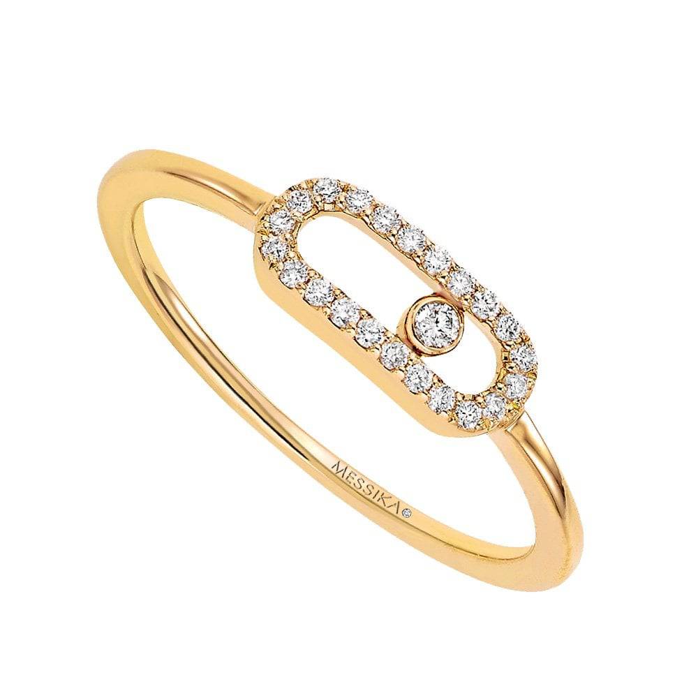 Messika Paris Messika 18ct Yellow Gold Move Uno Single Diamond And Pave Set Ring - Berry's Jewellers