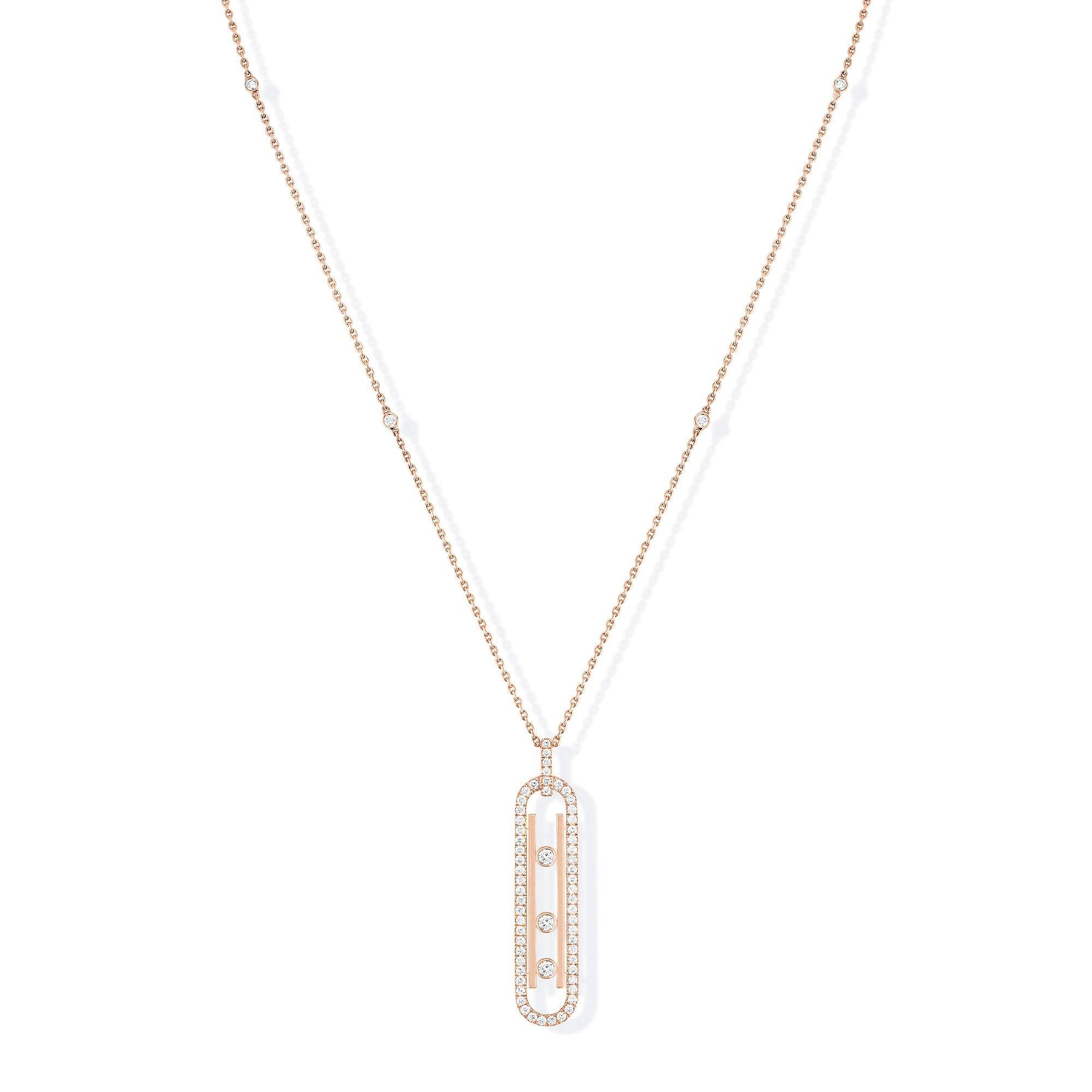 Move 10th PM 18ct Pink Gold Diamond Necklace