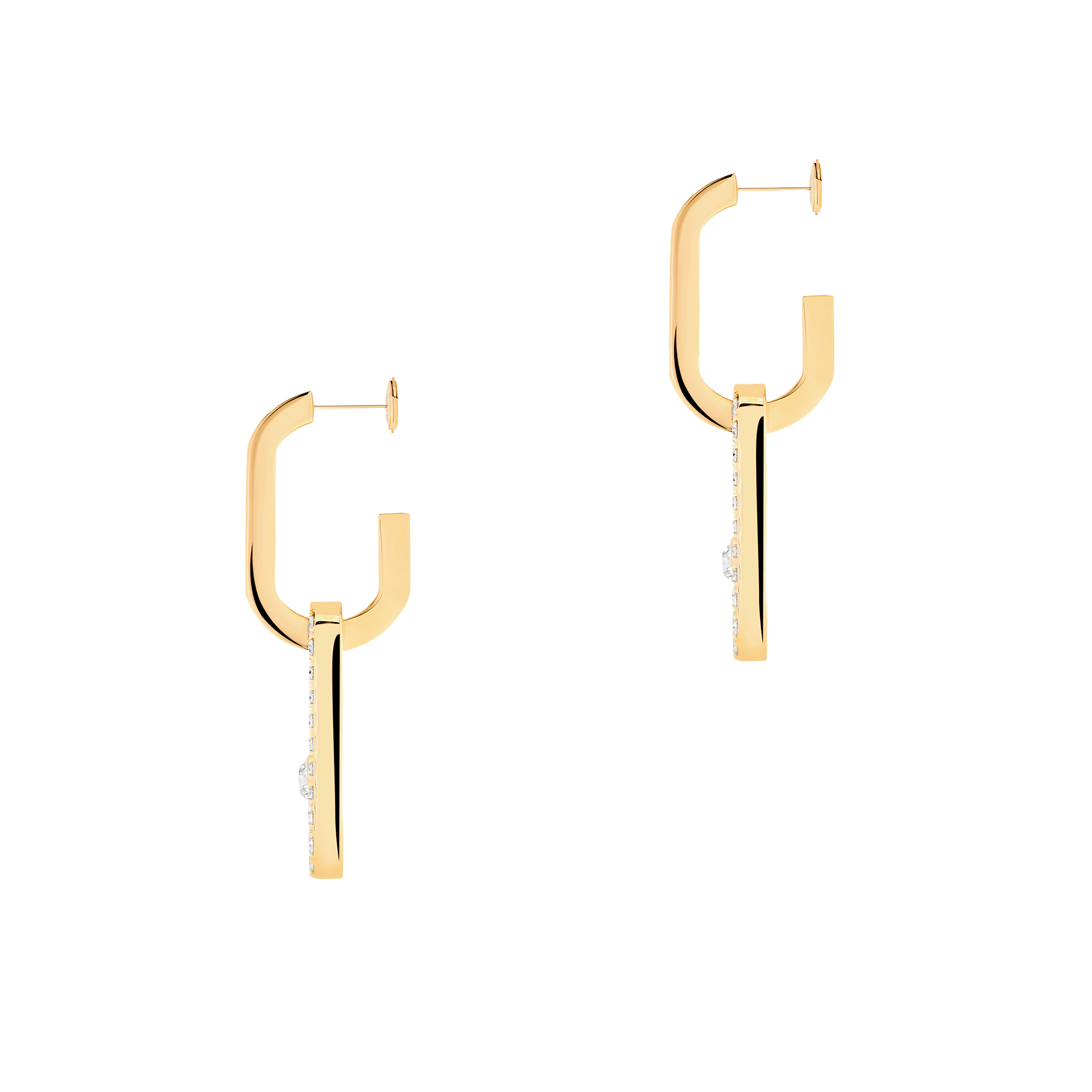 Move Link 18ct Yellow Gold Diamond Drop Earrings