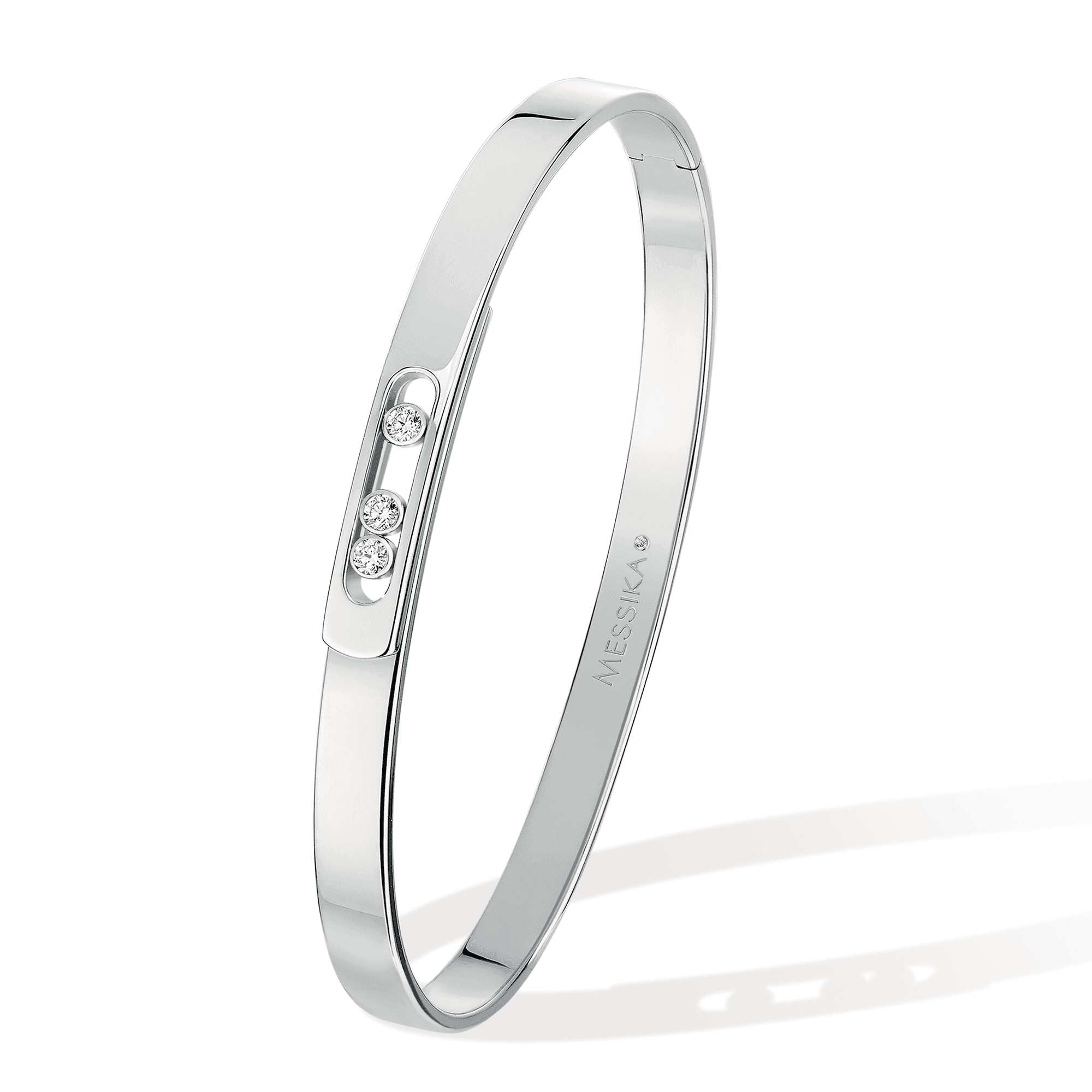 Messika Paris Move Noa 18ct White Gold Diamond Bangle - Berry's Jewellers