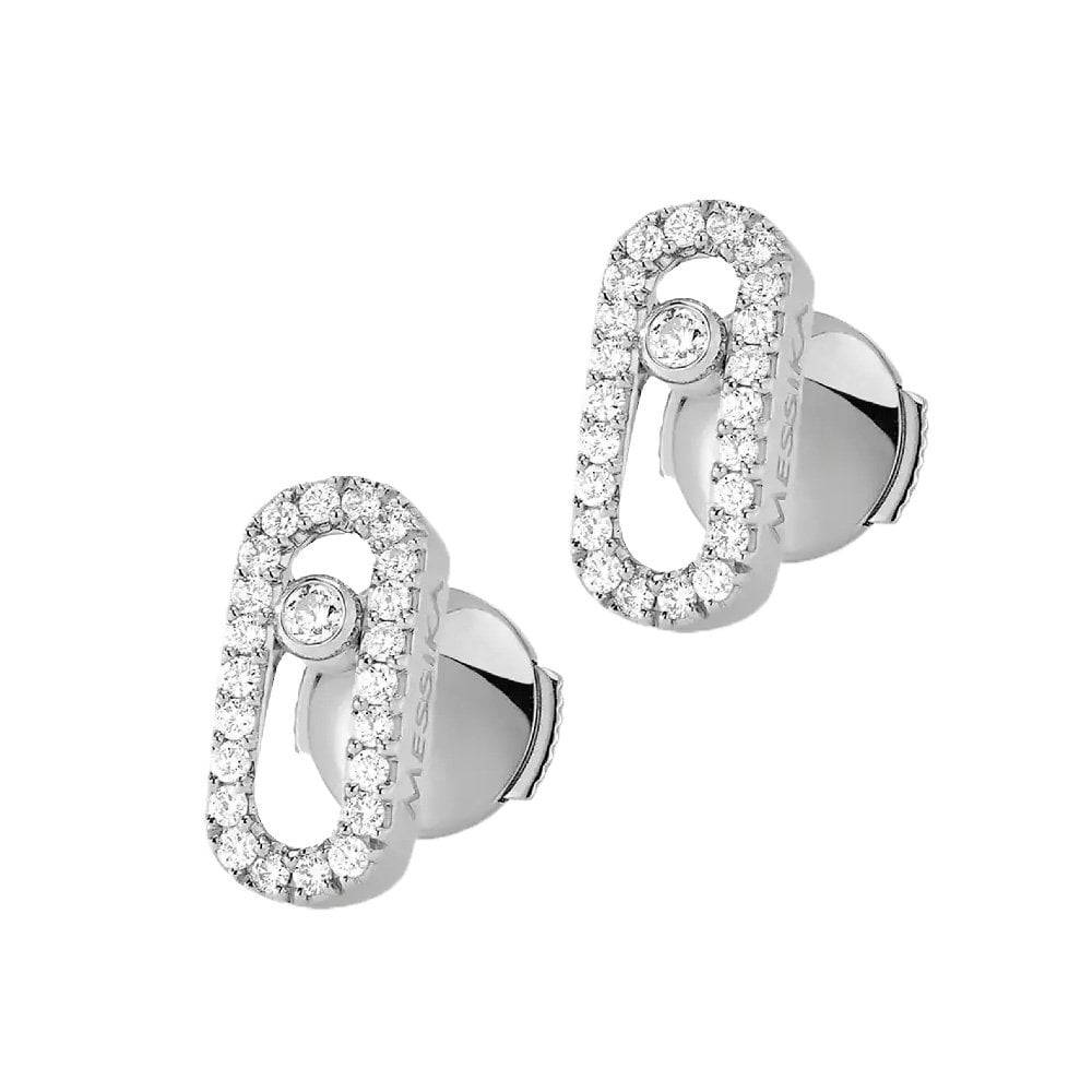 Messika Paris Move Uno 18ct White Gold Diamond Earrings - Berry's Jewellers