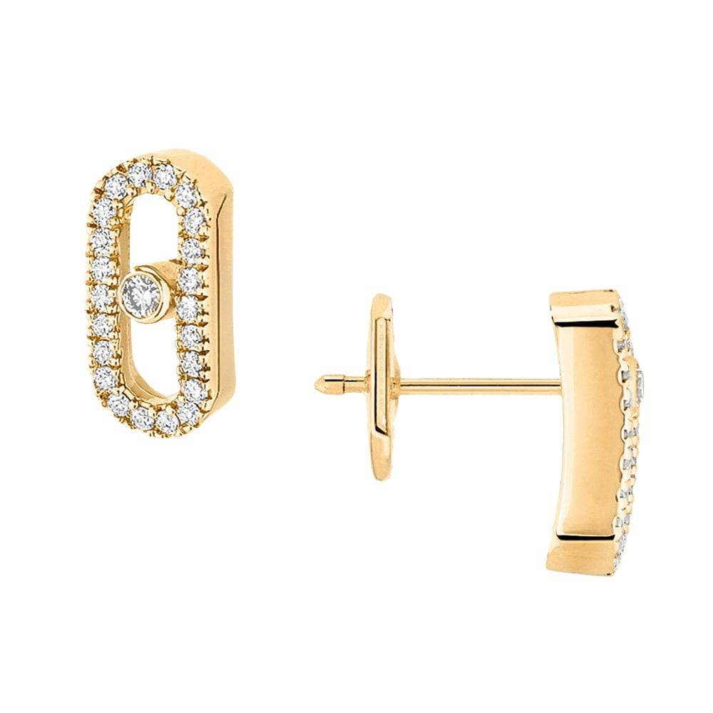 Messika Paris Move Uno 18ct Yellow Gold Diamond Earrings - Berry's Jewellers