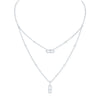 Messika Paris Move Uno 2 Rows 18ct white gold diamond set necklace - Berry's Jewellers