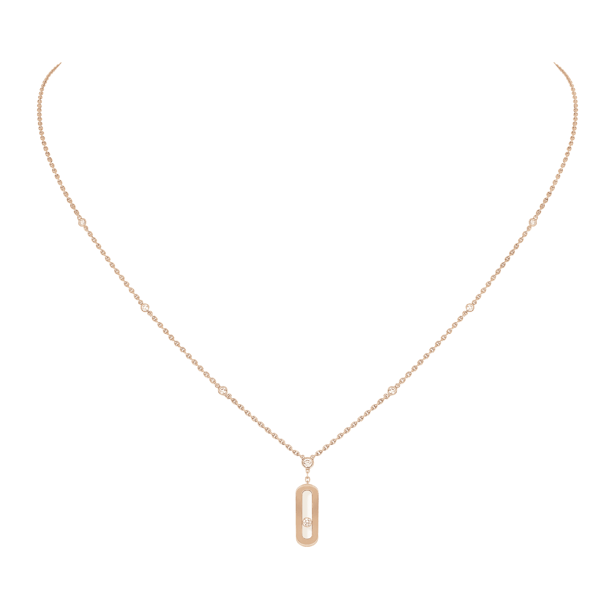 Messika Paris Move Uno Long Necklace 18ct pink gold - Berry's Jewellers