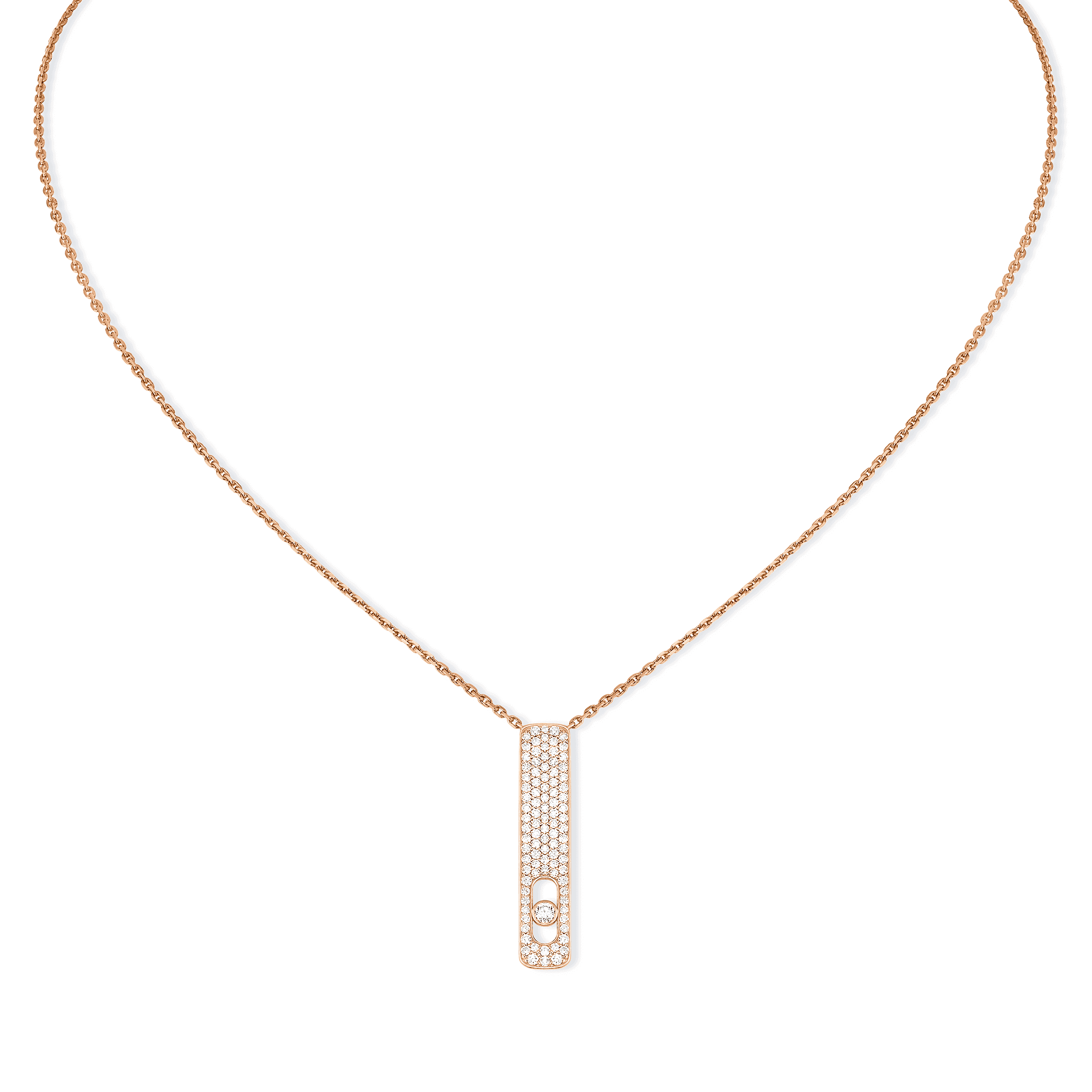 Messika Paris My First Diamond Pave 18ct pink gold necklace - Berry's Jewellers