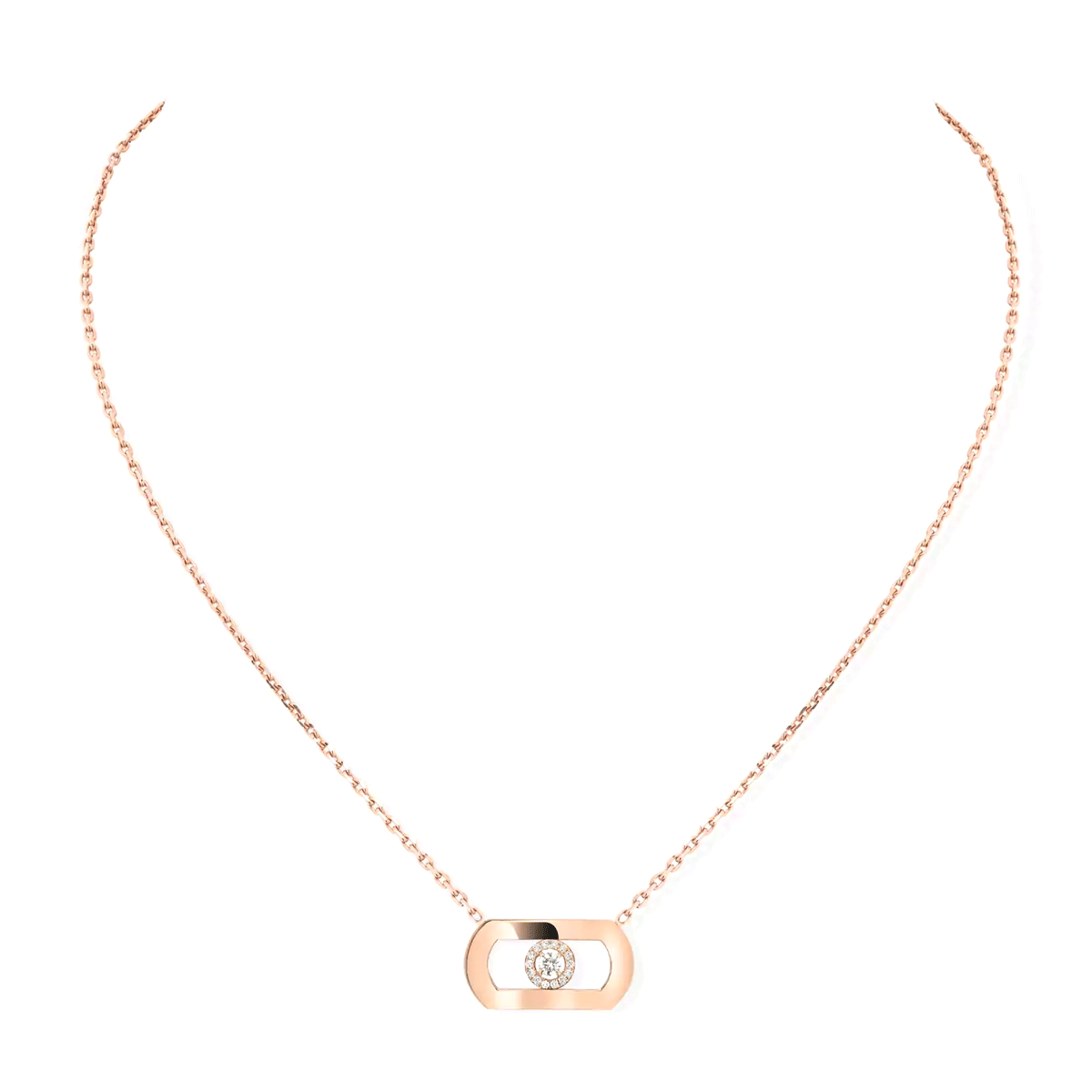 Messika Paris So Move 18ct Pink Gold Diamond Set Necklace - Berry's Jewellers