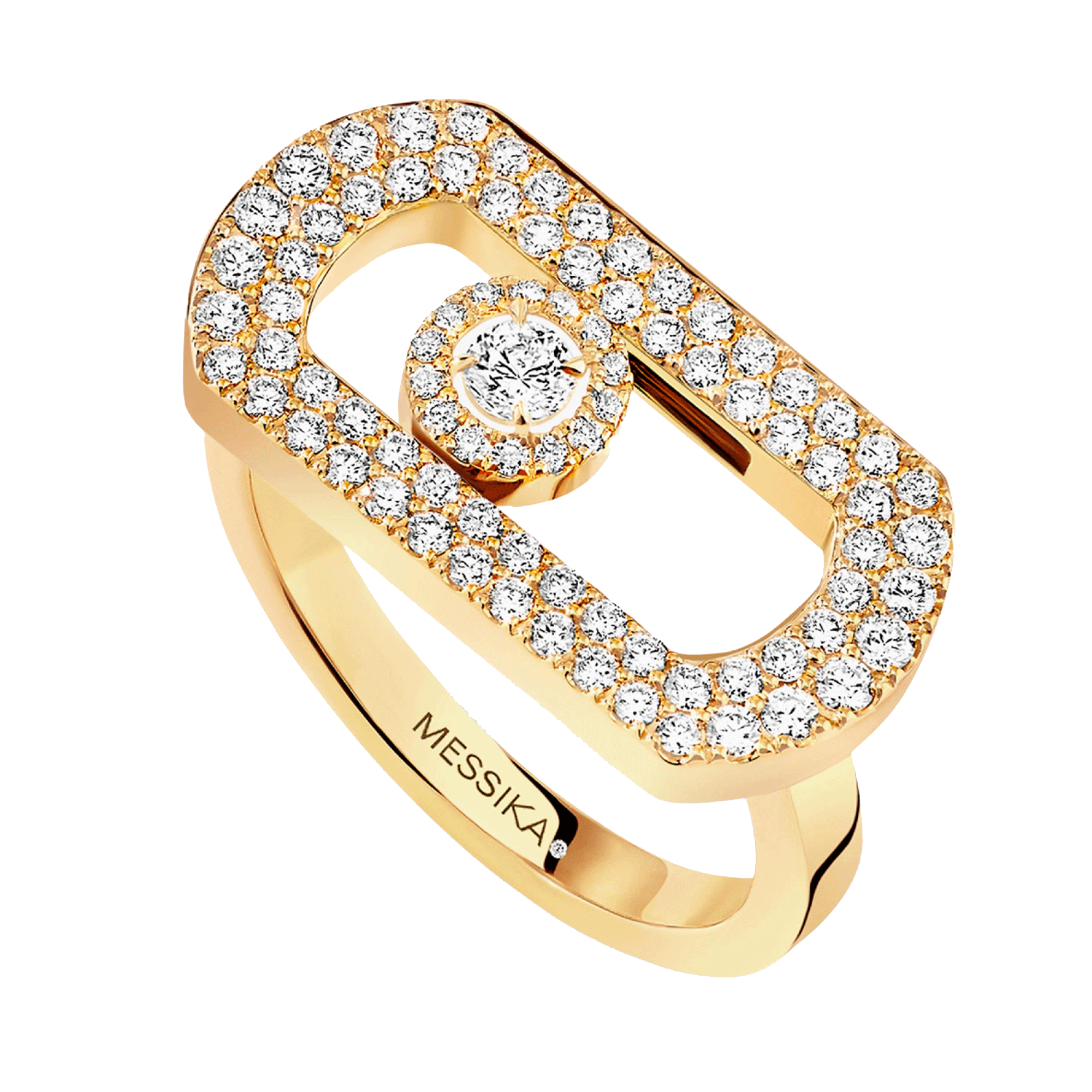 Messika Paris So Move 18ct Yellow Gold Pave Diamond Set Ring - Berry's Jewellers