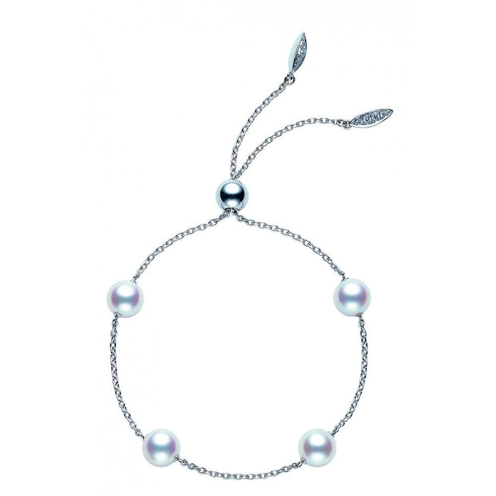 Mikimoto 18ct White Gold Pearl And Diamond Bracelet - Berry's Jewellers