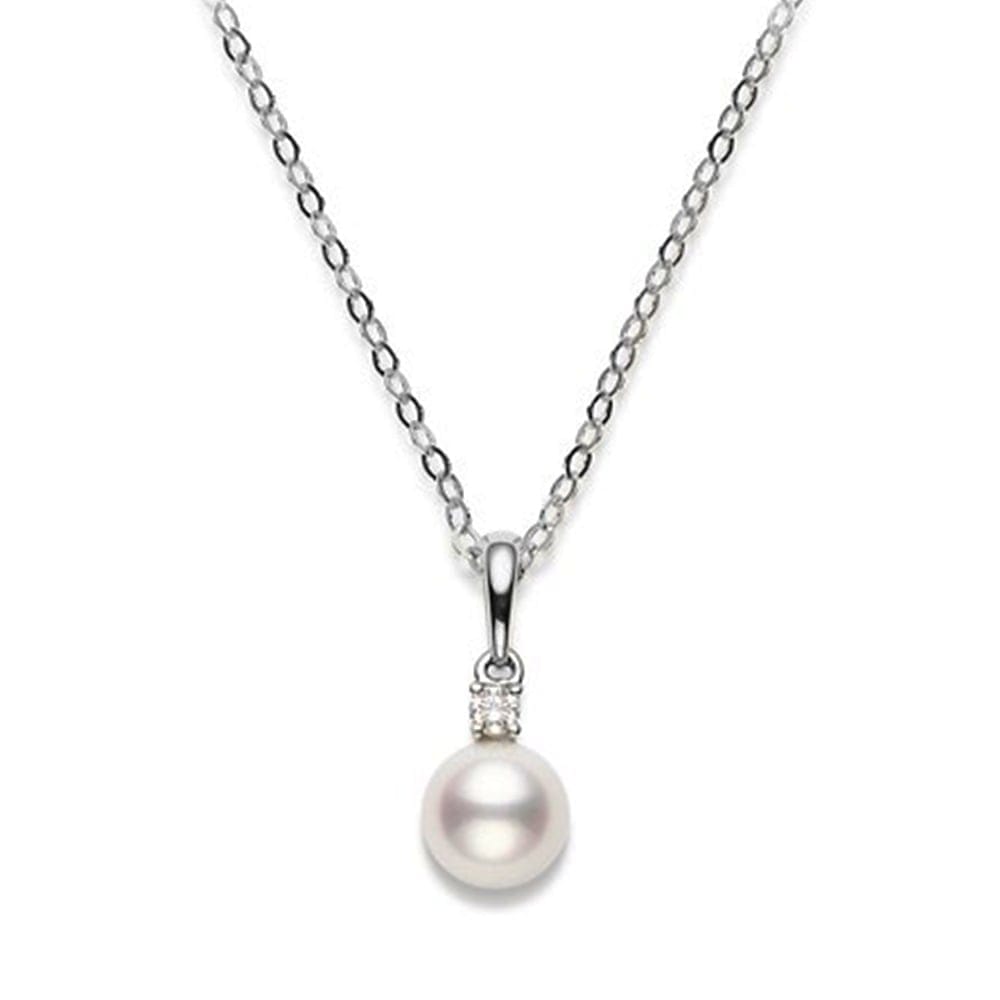 Mikimoto Classic AA Grade Akoya Cultured Pearl & Diamond Pendant - Berry's Jewellers