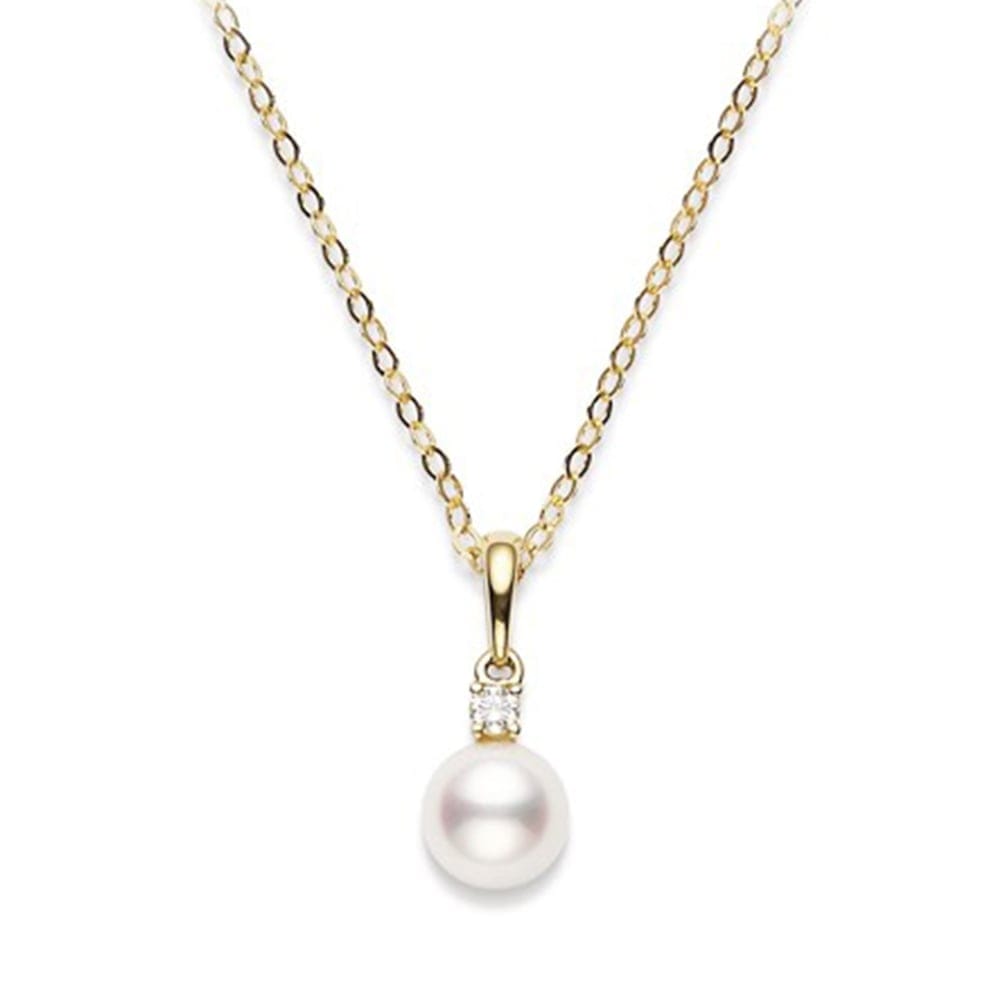 Classic AA Grade Akoya Cultured Pearl & Diamond Pendant