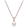 Morning Dew 18ct Rose Gold Diamond & Akoya Pendant