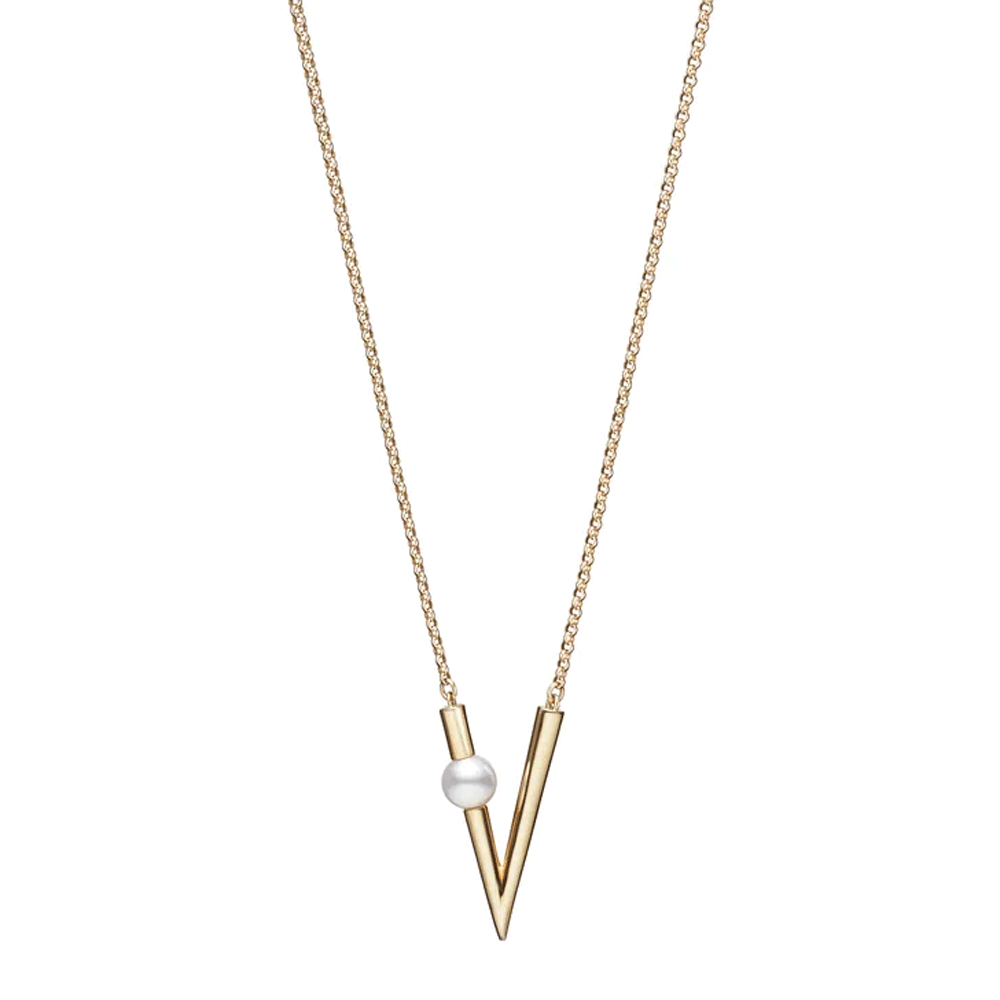 V Code 18ct Yellow Gold Pendant