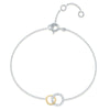 18ct White and Yellow Gold Interlocking Circle Diamond Bracelet