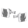 Montblanc Iconic Lines Square Steel Three Rings Grey PVD Cufflinks - Berry's Jewellers