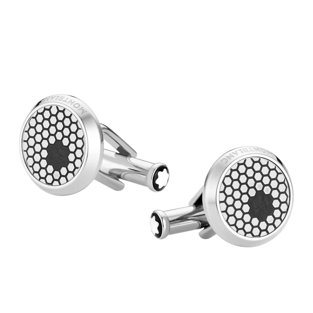 Montblanc Star Round Honeycomb Pattern Cufflinks - Berry's Jewellers