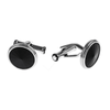 Montblanc Steel Round Faceted Onyx Cufflinks - Berry's Jewellers