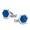 Montblanc Steel Sartorial Hexagonal Blue Agate Cufflinks - Berry's Jewellers