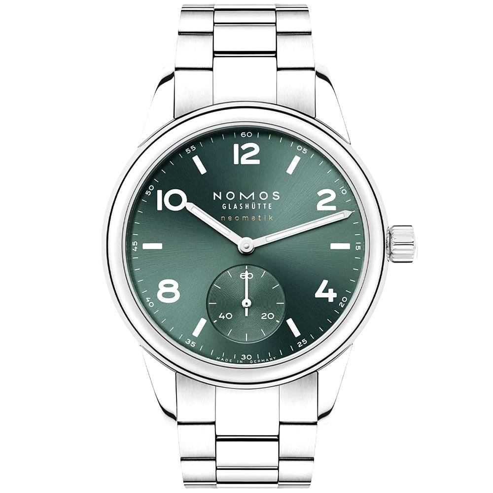 NOMOS Glashütte Club Sport Neomatik 37mm Petrol Green Dial Bracelet Watch - Berry's Jewellers