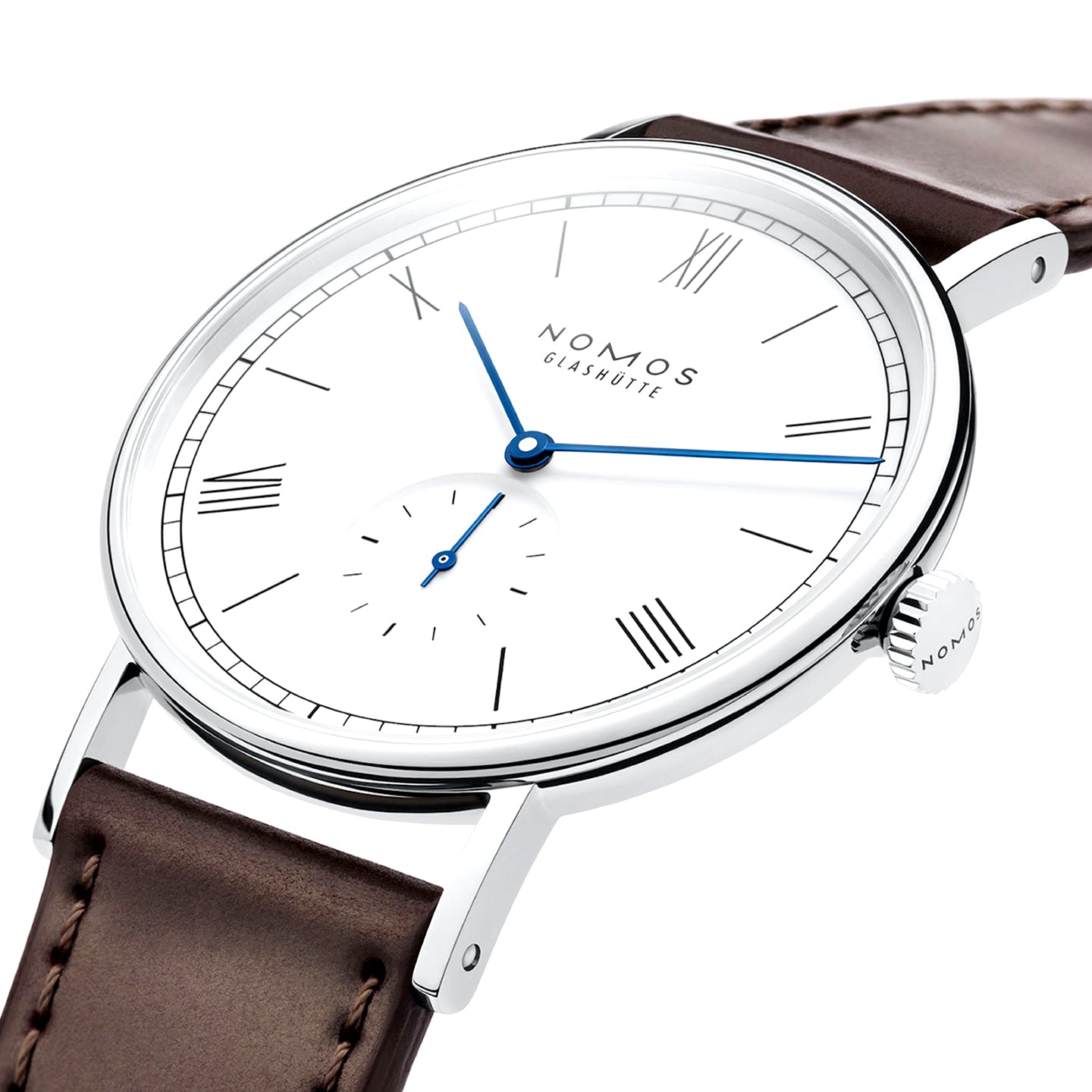 NOMOS Glashütte Ludwig 38mm Enamel White Dial Sapphire Glass Watch - Berry's Jewellers