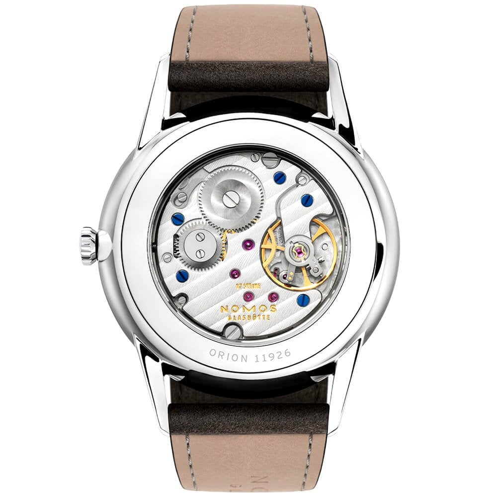 NOMOS Glashütte Orion 38 Small Seconds Silver/Gold Dial Strap Watch - Berry's Jewellers